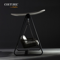 Fauteuil suspendu double en aluminium moderne COUTURE Jardin, balançoire de jardin, mobilier d'extérieur