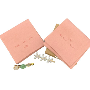 Custom Logo Printed Suede Microfiber Jewelry Packaging Bag Premium Microfiber Jewelry <b>Gift</b> Container - Product Image 1