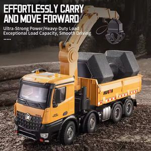 Camión <span class=keywords><strong>de</strong></span> Construcción Huina <span class=keywords><strong>de</strong></span> 26 Canales, Escala 1:14, <span class=keywords><strong>de</strong></span> Aleación, con Control Remoto, Grúa, Volquete, con Luces - Product Image 3