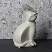 Figurine de chat en céramique Merlin Living, statue d'animal de compagnie, ornement de meuble, sculpture de rhinocéros en crème, vente en ligne pour la décoration intérieure