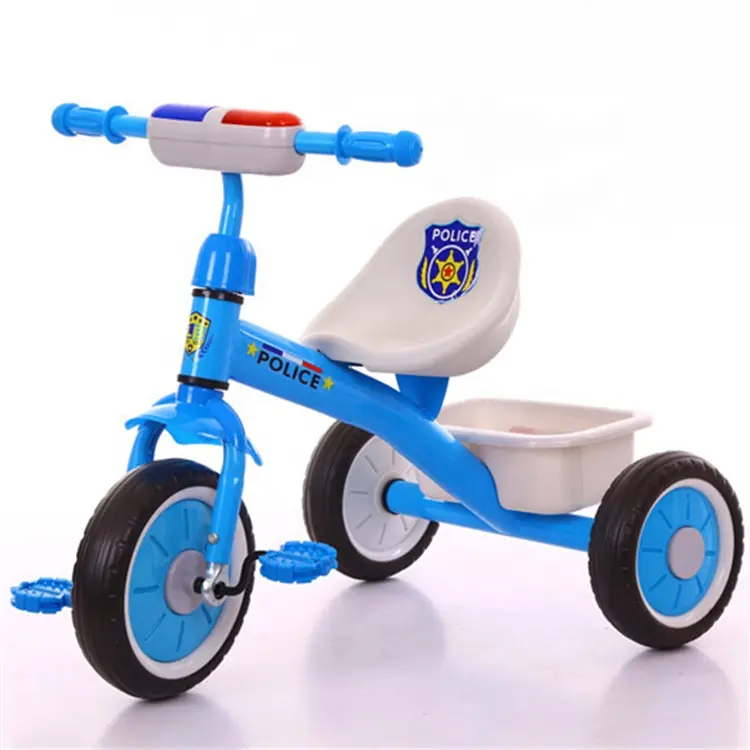 Low price carbon steel frame kids tricycle with blue color pedal