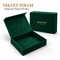 Boîte cadeau rigide de luxe personnalisée avec fermeture magnétique, toucher velours, logo en feuille d'or, emballage haut de gamme pour bijoux, montres et accessoires