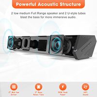 Barre de son Bestisan 50W 16'/50W pour téléviseur avec DSP 3EQ Surround, basses améliorées, interface optique pour un son profond, barre de son améliorée