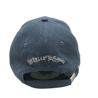 Casquette de baseball personnalisée à 6 panneaux en jean de haute qualité chapeau de papa lavé en denim de luxe avec broderie à la main patch d'étiquette tissée couleur bleue