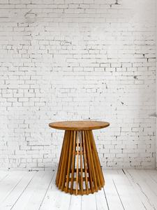 Table basse en bois arrondie, design minimaliste Japandi, apparence moderne, salle à manger/cuisine, origine indonésienne WT002 - Product Image 2