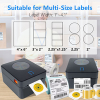 Imprimante d'étiquettes thermiques Wi-Fi 4 pouces sans encre pour codes-barres, machine d'impression d'étiquettes d'expédition adhésives directes 4x6, 203 DPI, polyester