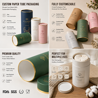 Boîte cylindrique en papier pour flacon de parfum avec insert, tube en carton personnalisé avec logo pour flacons de parfum en verre, vente en gros, prêt à offrir