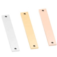Yiwu Aceon-Barra rectangular plana de acero inoxidable con dos agujeros, placa de etiqueta con nombre, logotipo, fabricación de joyas, conector para estampado