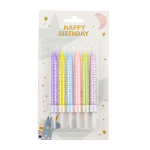 Happy Birthday Candles Macaron Color Polka Dot Straight Pencil Cake Decorations Birthday Party Supplies - Product Image 5