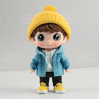 Figurine 3D personnalisée en PVC, mignon personnage de dessin animé garçon, mini-poupée de collection, jouet artistique peint à la main pour boîte surprise et cadeau