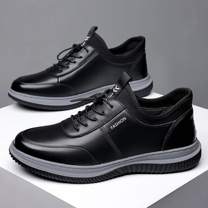 Zapatillas de Hombre de Alta Calidad, Talla Grande, de Cuero de Lujo, Transpirables, Antideslizantes, con Cordones, a la Moda - Product Image 2