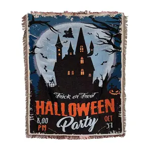 Selimut berkemah Halloween permadani selimut Sofa karpet poliester dan katun selimut Jacquard