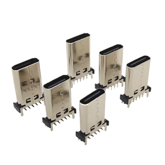 Type-C Vertical Through-Hole Female USB Connector Charger Port