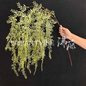 Guirlande artificielle de saules vert clair en plastique, bouquet pour décoration de mariage et de maison, ornement végétal pour plafond - Product Image 1
