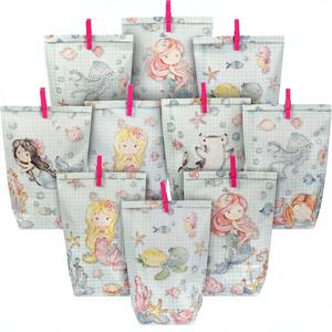 Papierdrachen Calendario <span class=keywords><strong>de</strong></span> Adviento Extravagante con 24 Bolsas <span class=keywords><strong>de</strong></span> Regalo Turquesa Resistentes al Grasa, 24 Pegatinas con Números, Manualidades con Motivo <span class=keywords><strong>de</strong></span> Sirena - Product Image 1