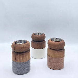 High Quality wood Incense Bakhoor Burner With Metal Insert & Leather Base Aromatic Mubakhar Fragrance <b>Diffuser</b> Use All-Season - Product Image 1