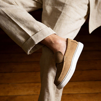 Mocassins en cuir de vachette véritable haut de gamme pour hommes, chaussures bateau décontractées grandes tailles, à enfiler, respirantes, marque italienne