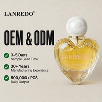 Flacon de parfum en verre vide en forme de cœur avec logo personnalisé, 30 ml, 100 ml, 60 ml, 50 ml, pour femmes