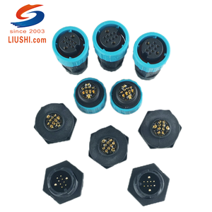 M16 2+8핀 5A/15A 정격 나일론 구리 접점 패널 4홀 소켓 무납땜 전원 전기 항공 커넥터 - Product Image 3