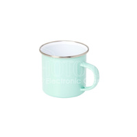 12 oz. Tasse en émail de couleurs macaron personnalisées vierges de sublimation avec bord argenté