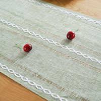 Chemins de table rustiques style ferme avec pompons, chemin de table bohème pour décorations de table 90 pouces