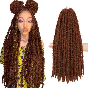 Top Girl Pré Looped Longo Borboleta Locs 36 Polegada trança Cabelo Natural Ombre Loira Macia Borboleta Faux Locs Crochet Hair Extensions