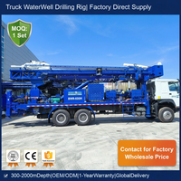 Foreuse hydraulique diesel montée sur camion de 1000 m avec moteur de pompe, couple de 22000 Nm, roulement et engrenage pour forage profond