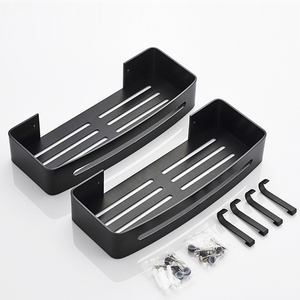 Pano.V Aluminum Waterproof Punch-free Bathroom <b>Shelves</b> Washroom <b>Corner</b> Rack <b>Shelf</b> with Hook Multi-Tier - Product Image 3