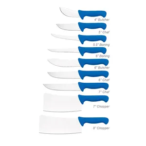 9 Pcs Butcher Knife Set Chef Butcher Chopper Skinning Boning Knife 3cr13 Stainless Steel PP Handle Kitchen Knives Sets