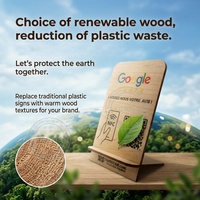 Soporte de Madera Premium con NFC para Reseñas de Google, con Mini Etiqueta Resistente al Agua y a la Intemperie para Chips, para Uso en Hoteles