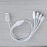 Câble de charge long USB C multi 4 en 1, cordon de charge, plusieurs ports, câble de charge, connecteur de type C pour téléphones portables