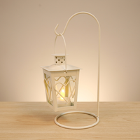 Farol Colgante Antiguo de Hierro Resistente, Portavelas para Decoración del Hogar de Furbish Home Decor