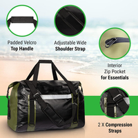 Sac de voyage étanche 60L, extra large, robuste, avec sangles et poignées, pour kayak, moto, camping