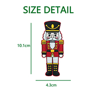 Patch brodé Casse-Noisette de Noël, thermocollant et à coudre, rouge et or, badge de Noël, vente en gros, usine OEM