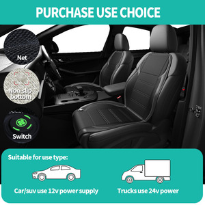 Anjuny Turbo Fan Housse de siège de voiture-Cuir microfibre + Mesh 3D, 12V/24V | <span class=keywords><strong>Coussin</strong></span> <span class=keywords><strong>d</strong></span>'<span class=keywords><strong>air</strong></span> de refroidissement - Product Image 3