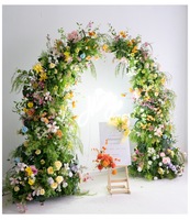 Arche florale de mariage en fleurs artificielles en soie NINI, faite à la main, vente en gros, conception personnalisée, décoration événementielle, fournisseur d'usine, commande en gros