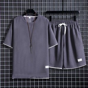 Costume de sport décontracté et respirant pour hommes, stock en gros de shorts à manches courtes, été sans chemise, élégant, tendance - Product Image 4