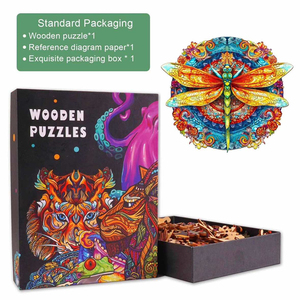 Rompecabezas de madera con diseño artístico de libélula colorida para niños y adultos, juguete DIY, regalo unisex de 8 a 13 años - Product Image 4