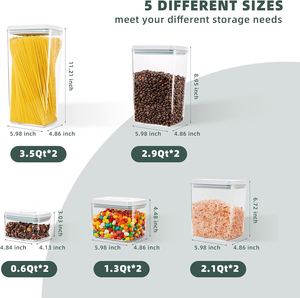 Conteneur de stockage alimentaire en plastique scellé au design moderne, hermétique, anti-fuite, anti-humidité, écologique, carré en PET pour une utilisation en cuisine - Product Image 3