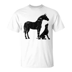 Camiseta con silueta de caballo y perro Love Harmony - Product Image 1