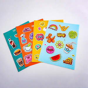 Etiqueta Adhesiva troquelada para niños, diseño de logotipo personalizado, barata, hoja cuadrada - Product Image 3