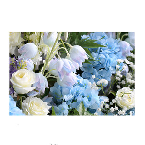 Evento banquete salón decoración azul real flor Artificial jardín Floral arco de rosas arreglos cumpleaños telón de fondo - Product Image 6