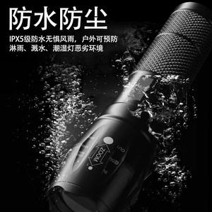 Linterna con zoom de aleación de aluminio, 1200mAh, LED, resistente al agua, enfoque ajustable, acabado cepillado, para patrulla de ciclismo al aire libre - Product Image 3