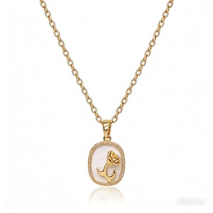 Nouveaux designs plaqués or 18 carats, pendentif coquillage, collier en acier inoxydable, cristal, fleur, collier pour femmes - Product Image 1