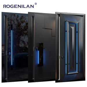 Rogenilan dış döküm alüminyum Pivot kapılar lüks giriş Villa Metal kapı ev giriş güvenlik ana kapı - Product Image 1