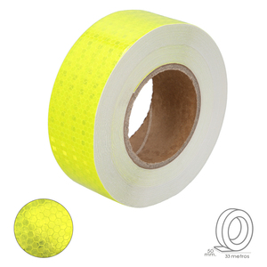 Nastro adesivo riflettente giallo chiaro 50 mm x 33 metri. Per uso domestico. - Product Image 1