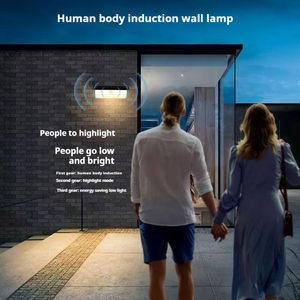 โคมไฟติดผนังพลังงานแสงอาทิตย์กันน้ำ IP65พร้อมเซ็นเซอร์ตรวจจับร่างกายมนุษย์สำหรับบ้านกลางแจ้งสวนทางเข้าลานไฟถนน - Product Image 3