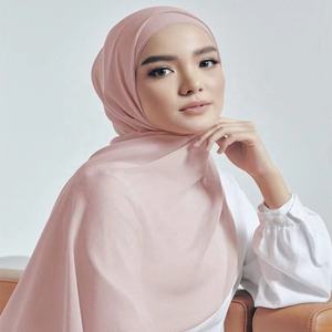 Bufanda musulmana de chifón para mujer, hiyab musulmán de 110 colores, Color sólido, para la cabeza - Product Image 5