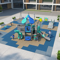 Structure de jeu extérieure commerciale haut de gamme pour enfants avec toboggan, idéale pour les écoles et les parcs