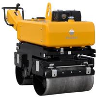 Compacteur routier à double tambour portatif 13HP Honda GX390 avec direction hydraulique, mini-compacteur d'asphalte à tambour de 355 mm pour allées et fossés